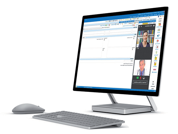 teleconsultation ordinateur avec l'interface de téléconsultation Clickdoc