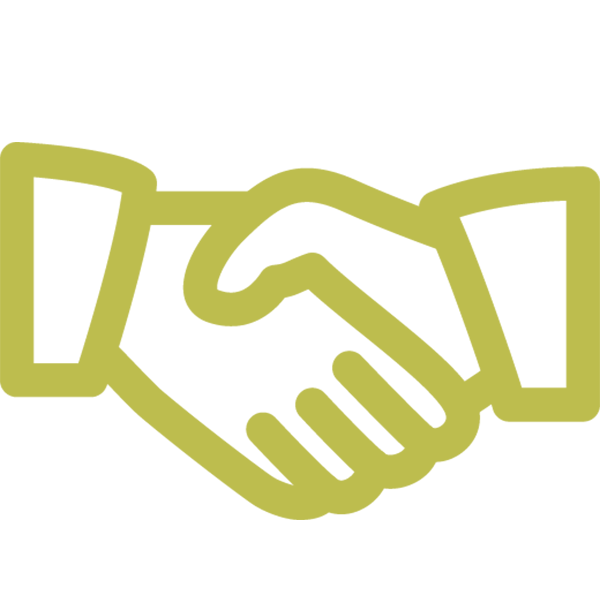 relation client pictogramme de deux mains serrées
