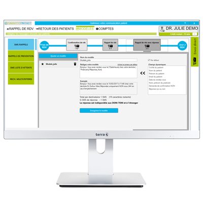 logiciel-dentiste-julie-sms rappel rendez-vous sms logiciel dentiste interface