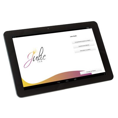 logiciel-dentiste-julie-tab Logiciel dentaire Julie Solutions interface pour tablette